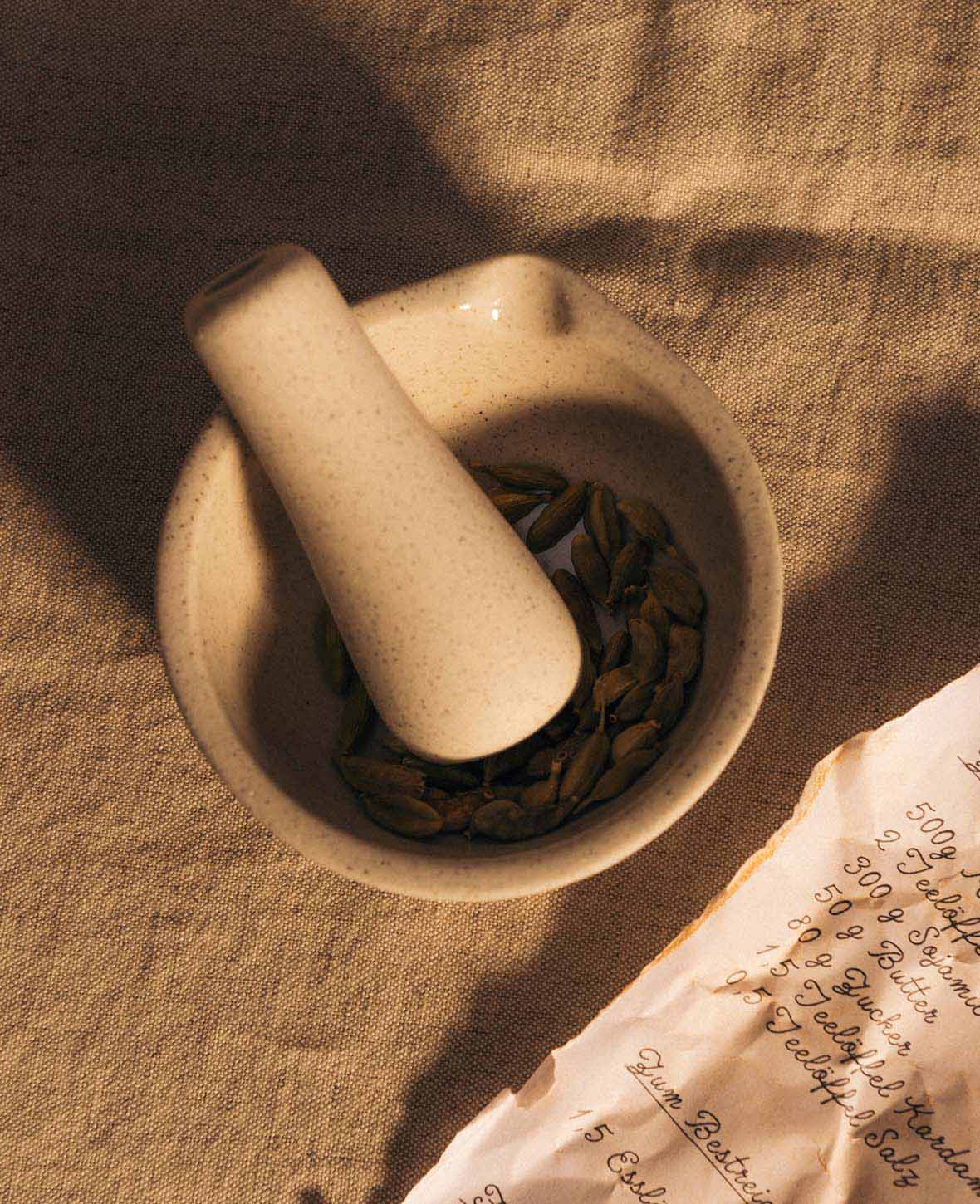 Mörtel en céramique, sable, D10cm