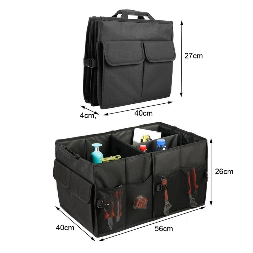 (56x40cm) Boîte de rangement pour coffre de voiture, organiseur, sac avec