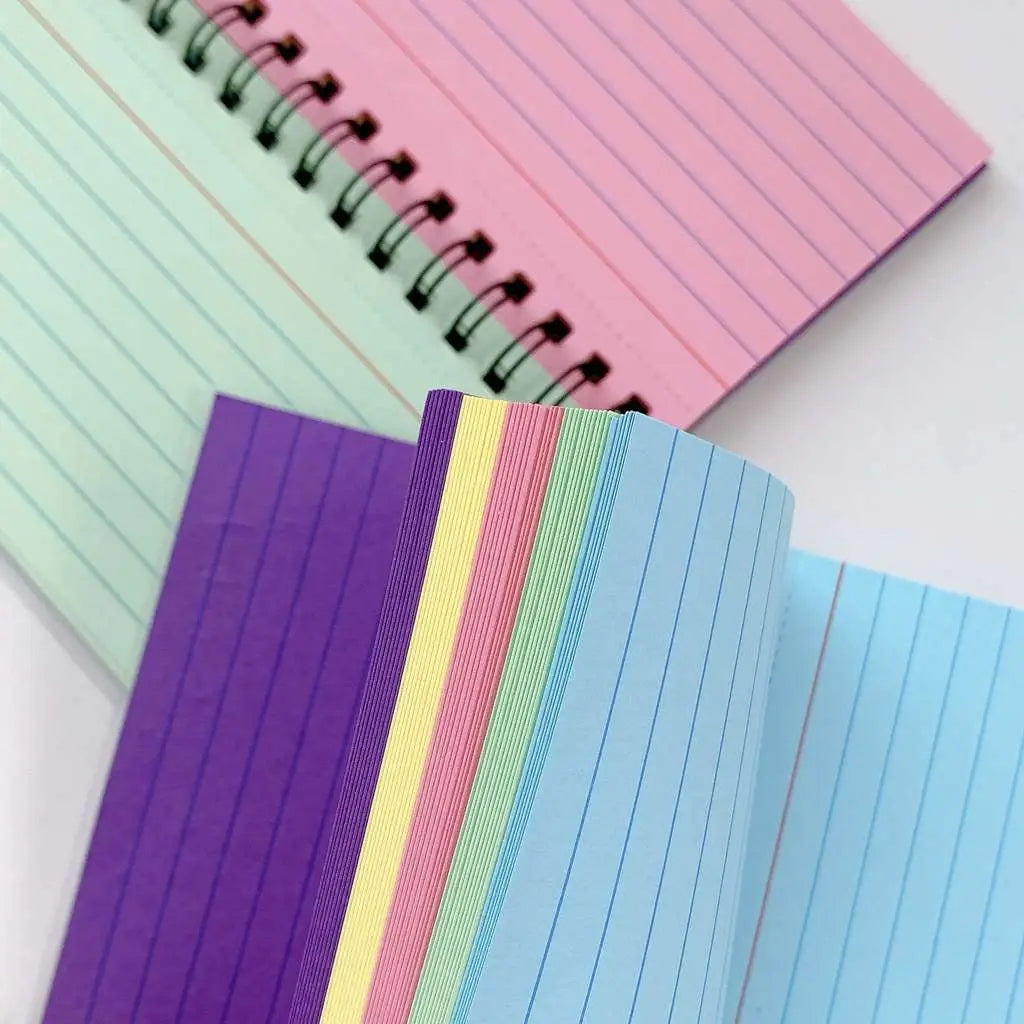 Bloc-notes à spirale 110 g/m² ligné - Multicolore, 12,5 x 7,5 cm