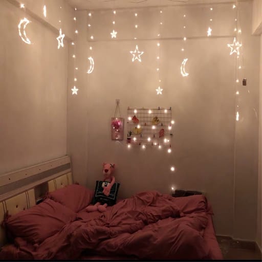 LED Lichterkette Sternen / Mond - Warmweiss, 3.5 m