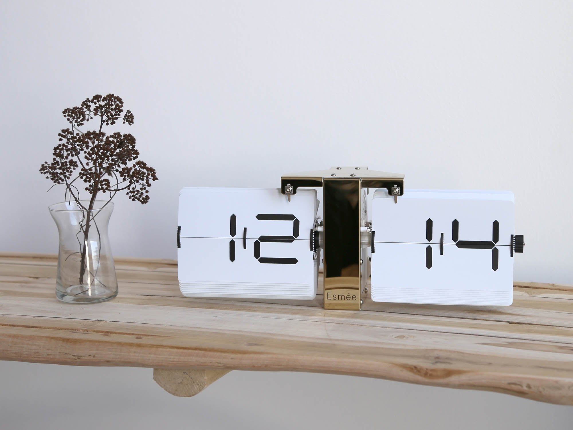 Goldene Flip Clock Wanduhr