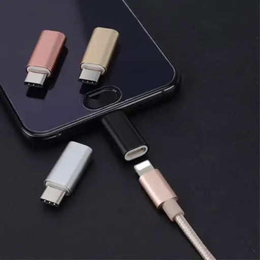 USB C auf Lightning Mini Konverter Adapter - Schwarz