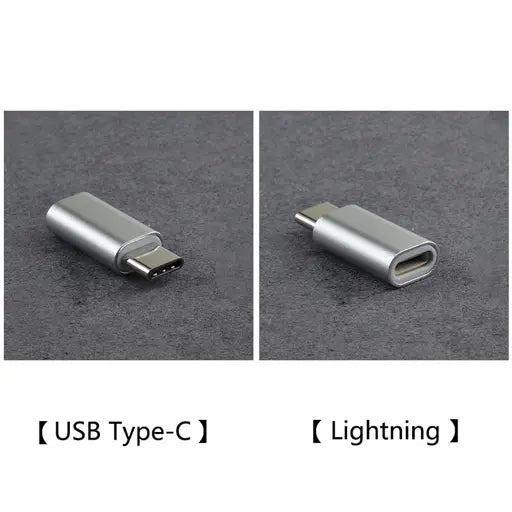USB C auf Lightning Mini Konverter Adapter - Silber