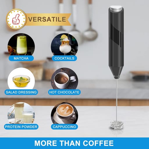 Milk Frother Hand Mixer for Coffee + Milk (Battery Operated)