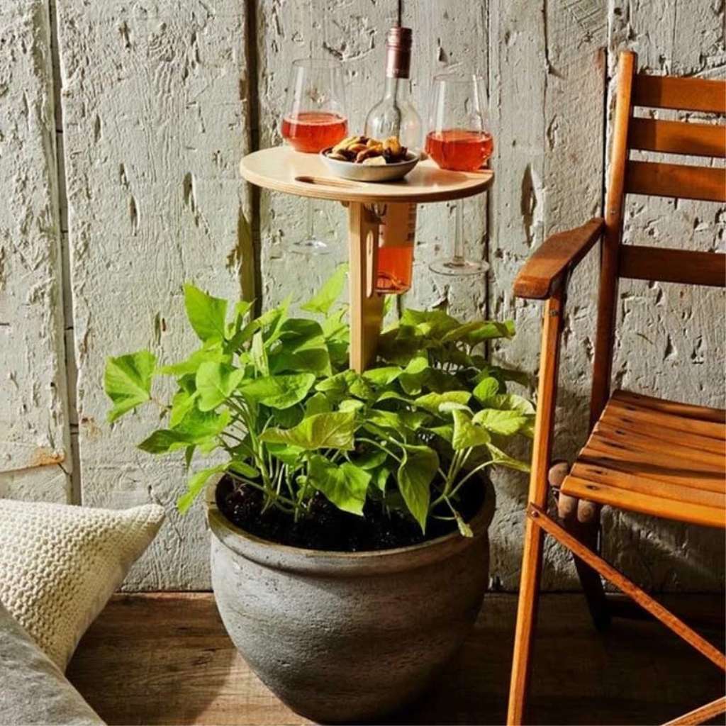 (19.5x31cm) Mini Outdoor Wooden Wine Table for Camping / Garden / Pi