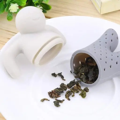 Infuseur en silicone bonhomme Théière Passoire Boule à thé pour thé en vrac - gris
