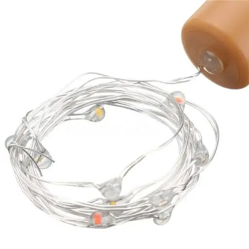LED Solar Korken Lichterkette - Warmweiss, 2 m