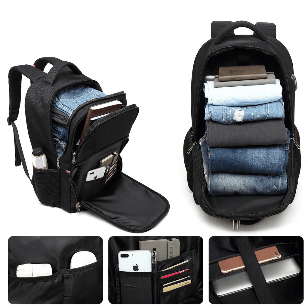 (32L) Sac à dos pour ordinateur portable MacBook 17" avec antivol + chargement USB