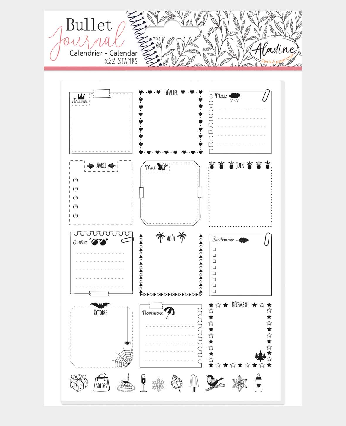 Stempelset Journal Kalenderseiten