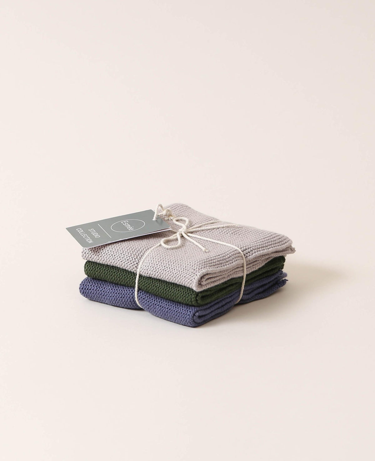 Lavettes tricotées, 3 pcs, cold