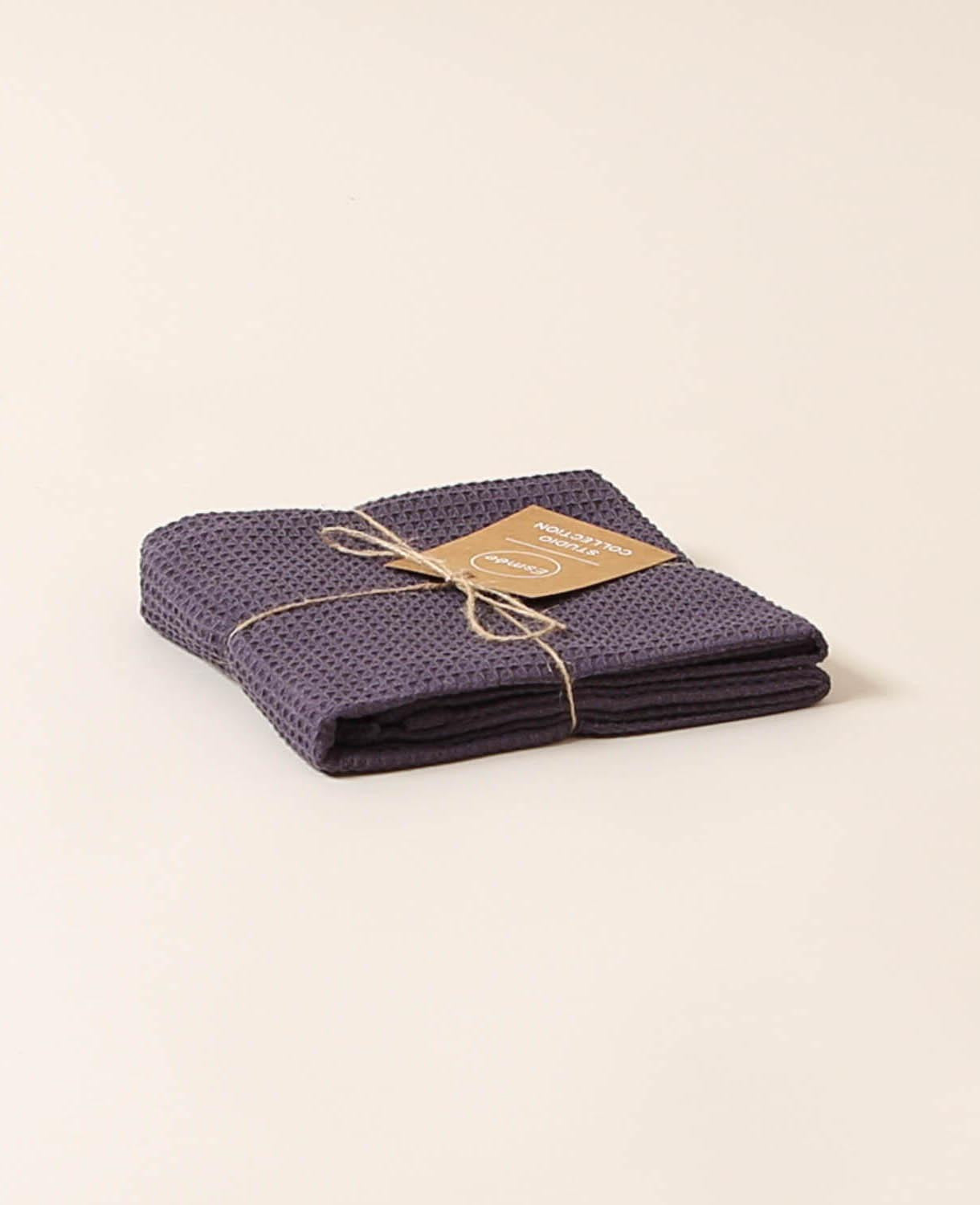 Towel, waffle, dark blue
