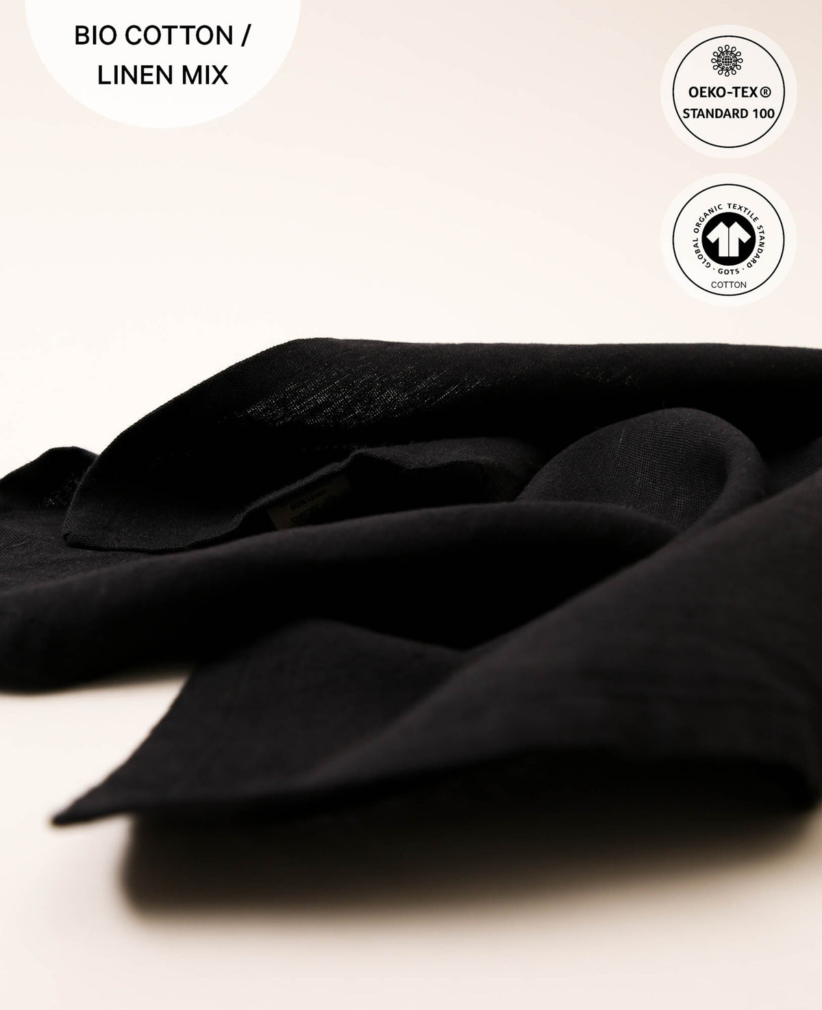 Serviette en tissu Mani, noire, 45x45