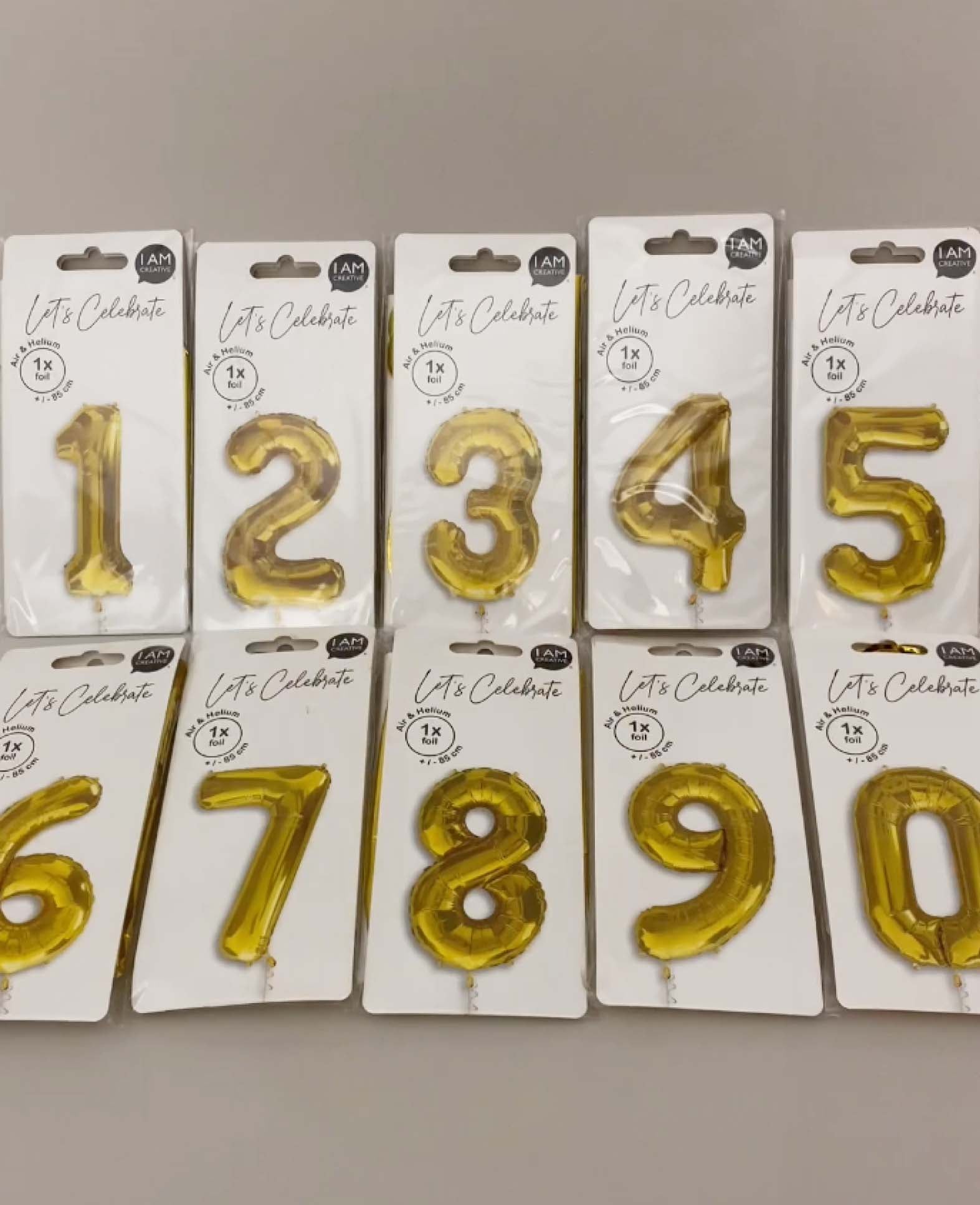 Foil Balloon Number "6", 85 x 50 x 15 cm, Gold