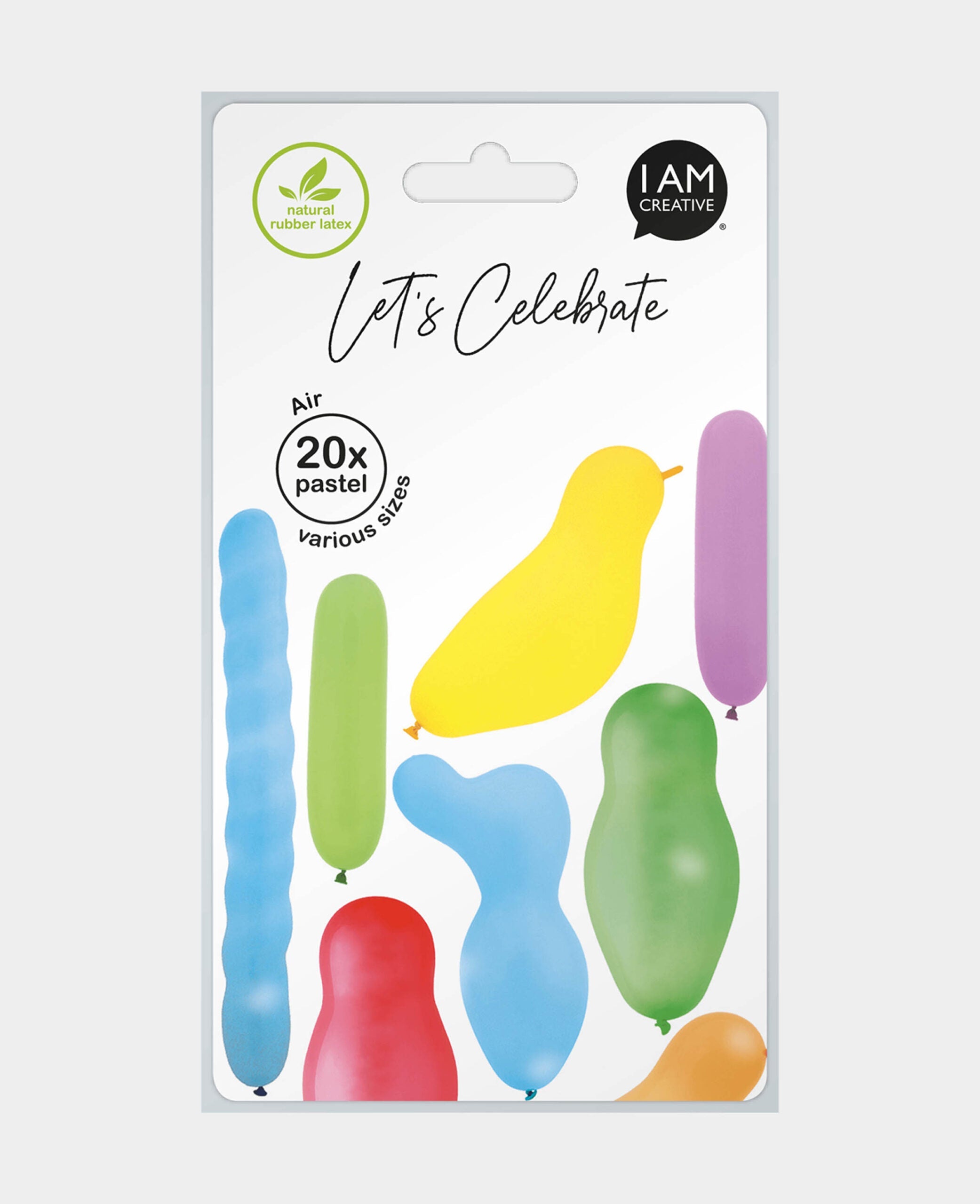 Ballons différentes formes et couleurs, 20 cm, 20 pièces