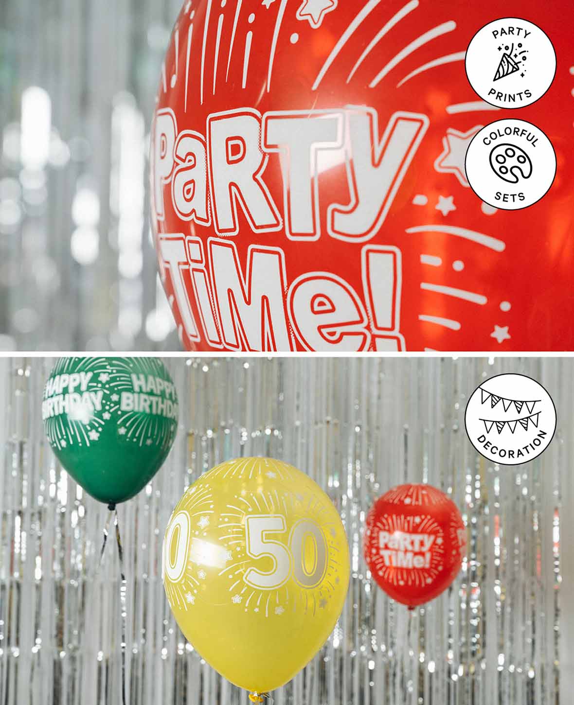 Balloons Happy Birthday, 27 cm, Colorful, 6 pcs.