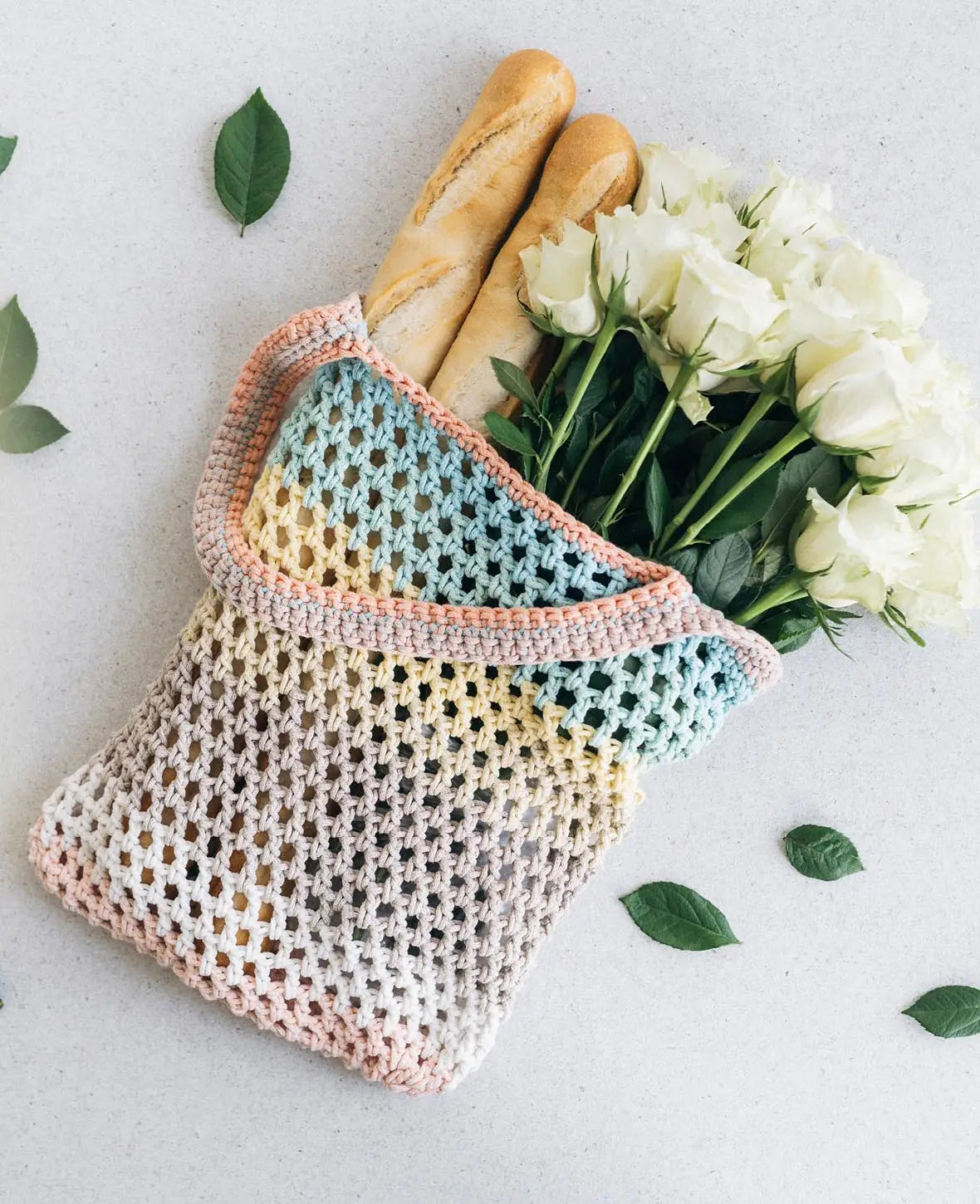DIY Häkel-Set "Shopper", Häkeltasche zum Selberhäkeln inklusive Anleitung, geeignet für Anfänger und Profis, in Pastell, 2-teilig.