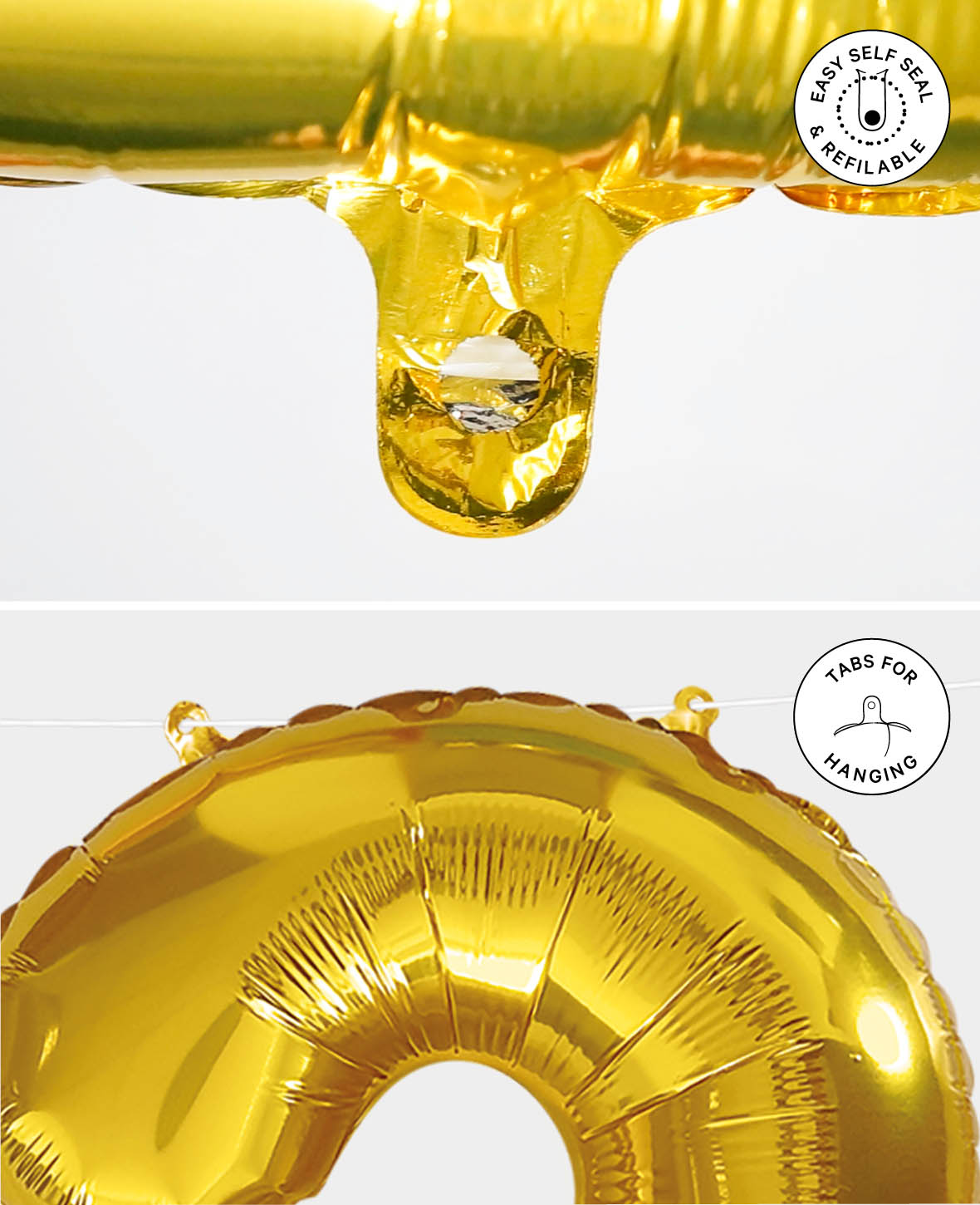 Foil Balloon Number "1", 85 x 30 x 15 cm, Gold
