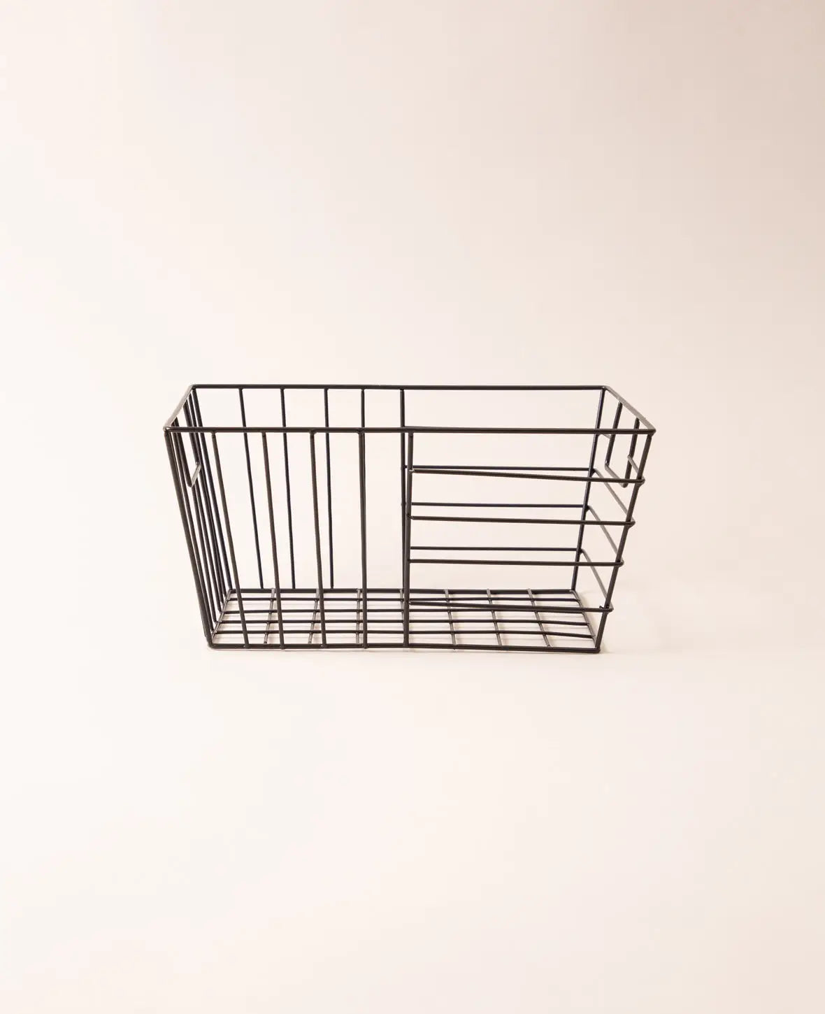 Stackable wire basket, matte black, 30 x 22 x 12cm