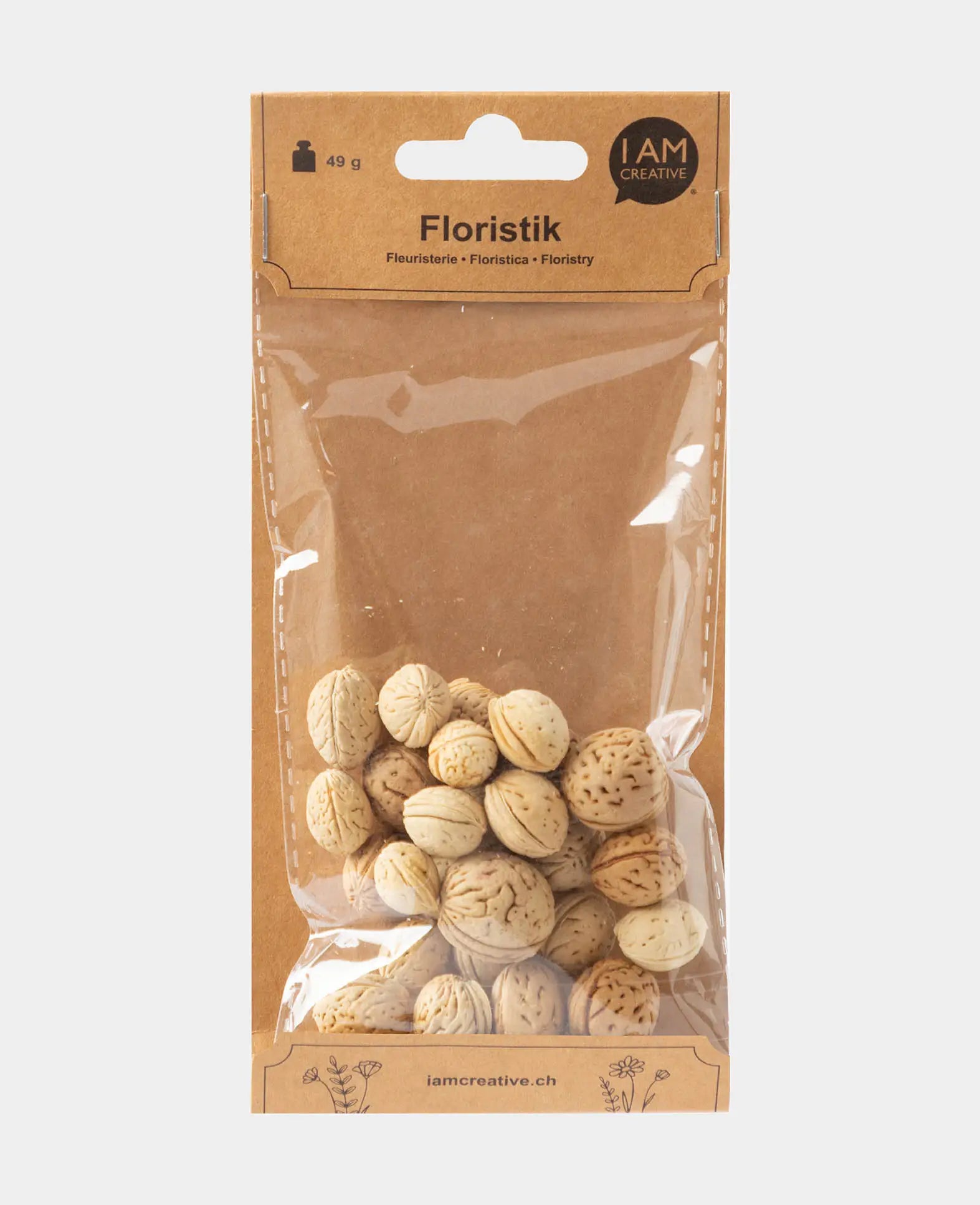 Kleine getrocknete Walnüsse, Natur Braun, 49 g