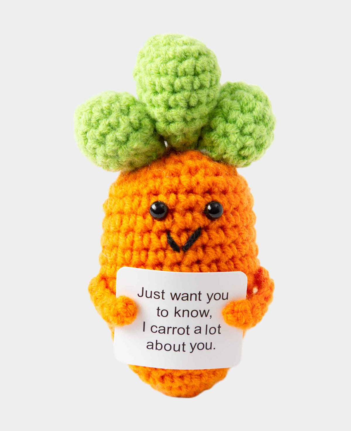Positive Carrot, Gehäkeltes Mini Plüschtier / Glücksbringer, Orange, ca. 11.5 x 4.5 cm