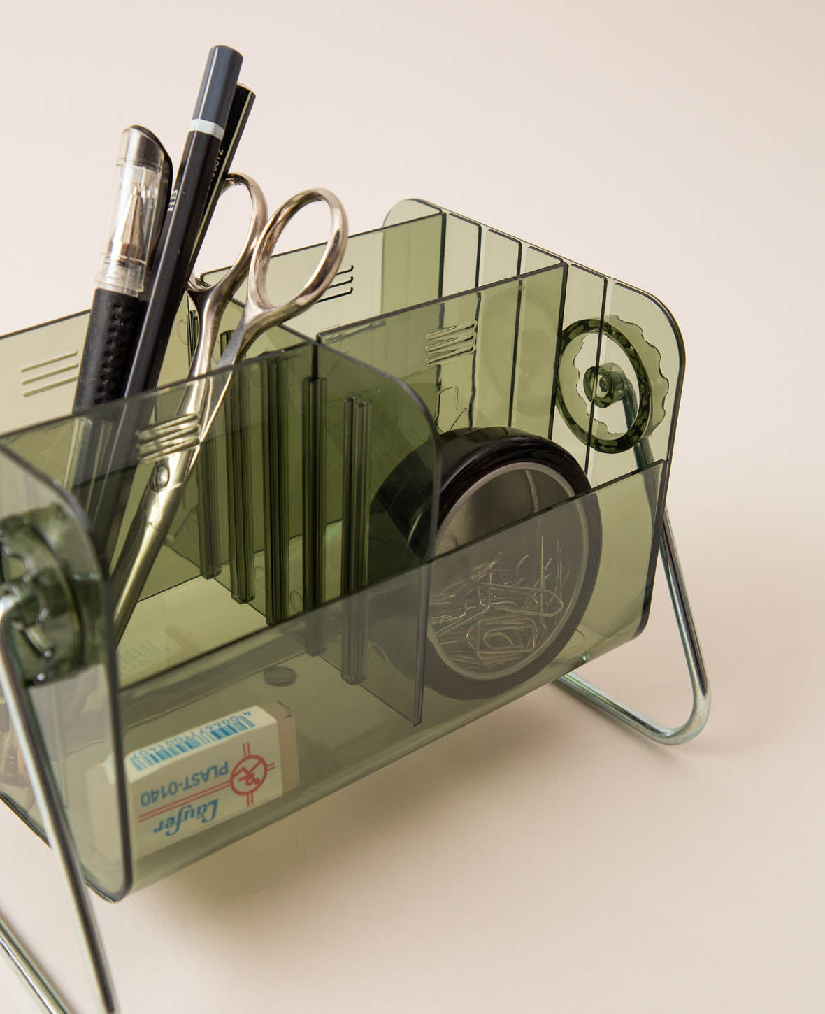 Verstellbarer Acryl Organizer im Retro Look, Grün