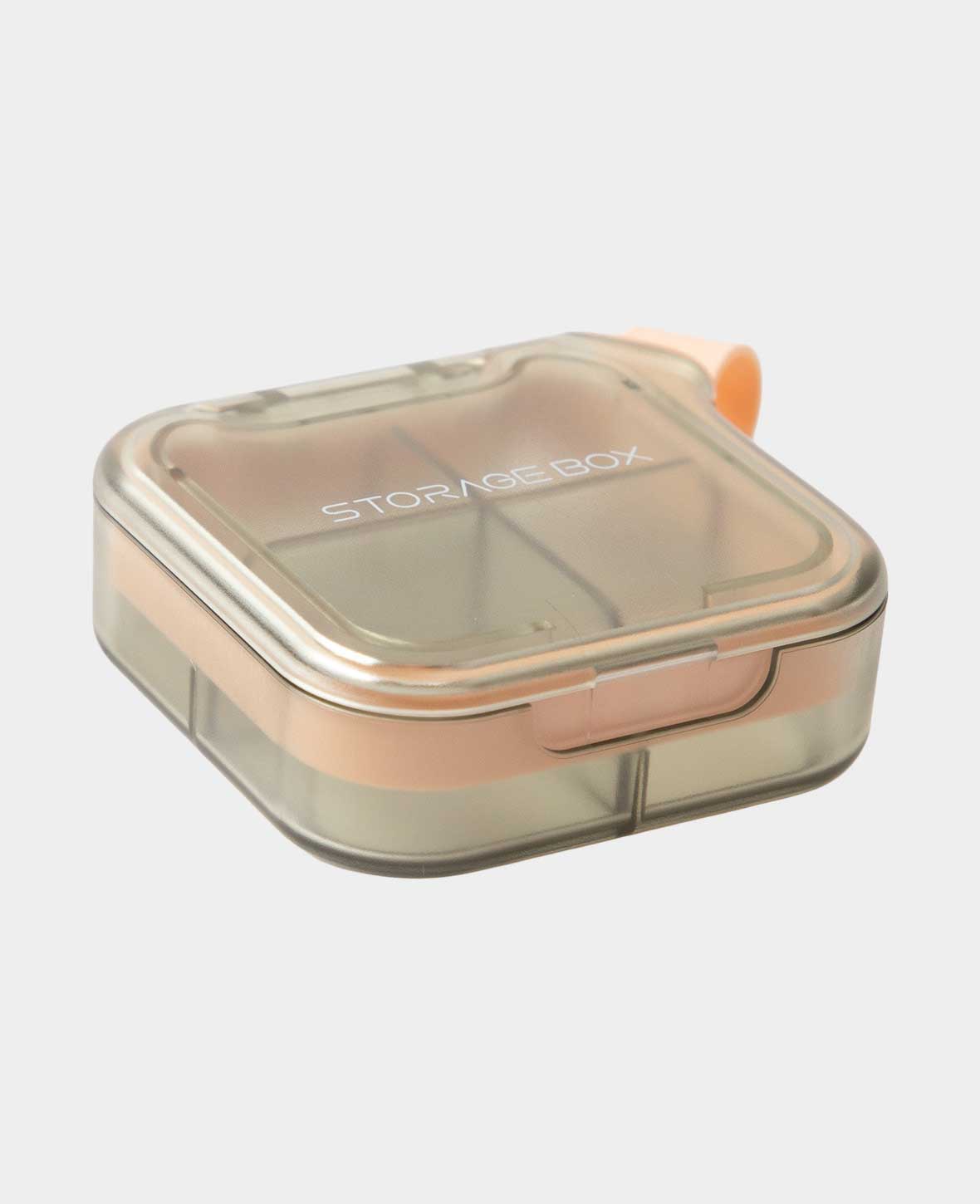 Medibox with 4 compartments, green-pink