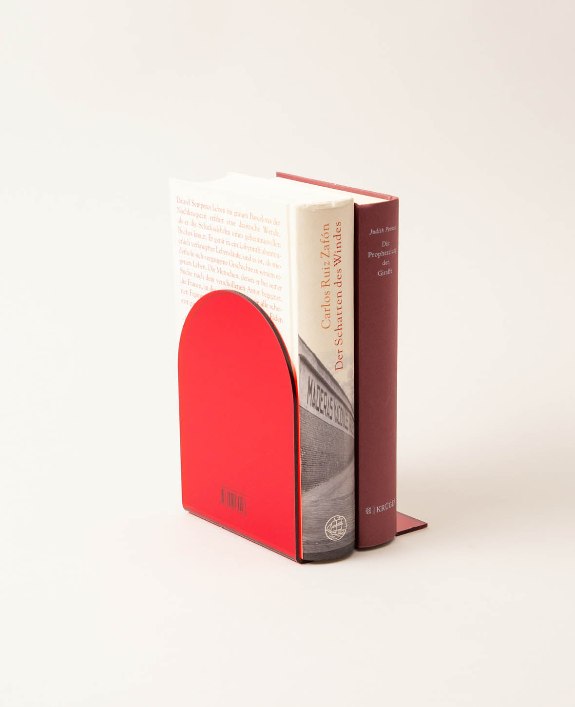 Acrylic retro bookend, red, 2 pcs.