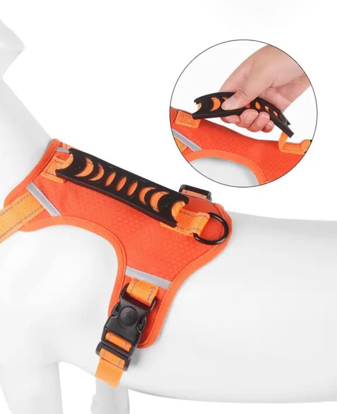 Hundegeschirr reflektierend, orange, S