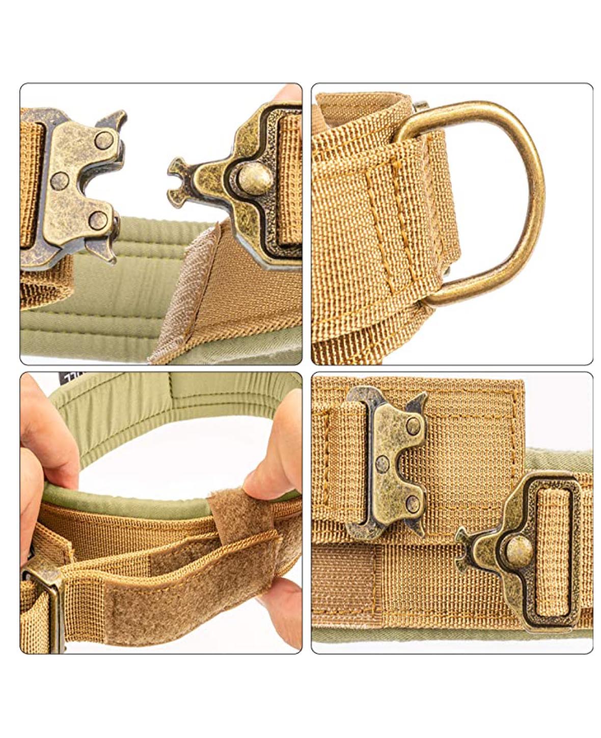 Taktisches Hundehalsband, Khaki, S