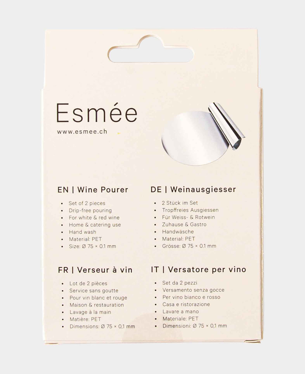 Verseur de vin, stop-goutte, 2 pièces