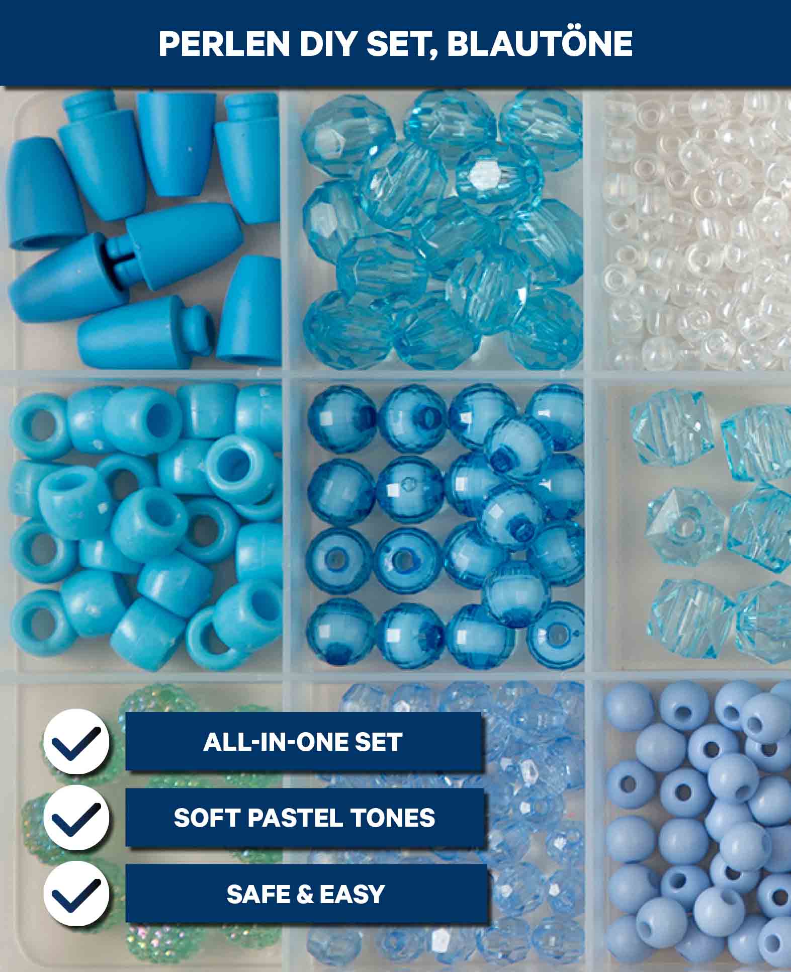 Perlen DIY Set Blautöne