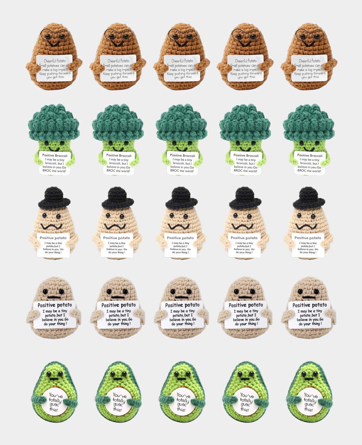 Positive Potato Grosspack – 25 gehäkelte Glücksbringer