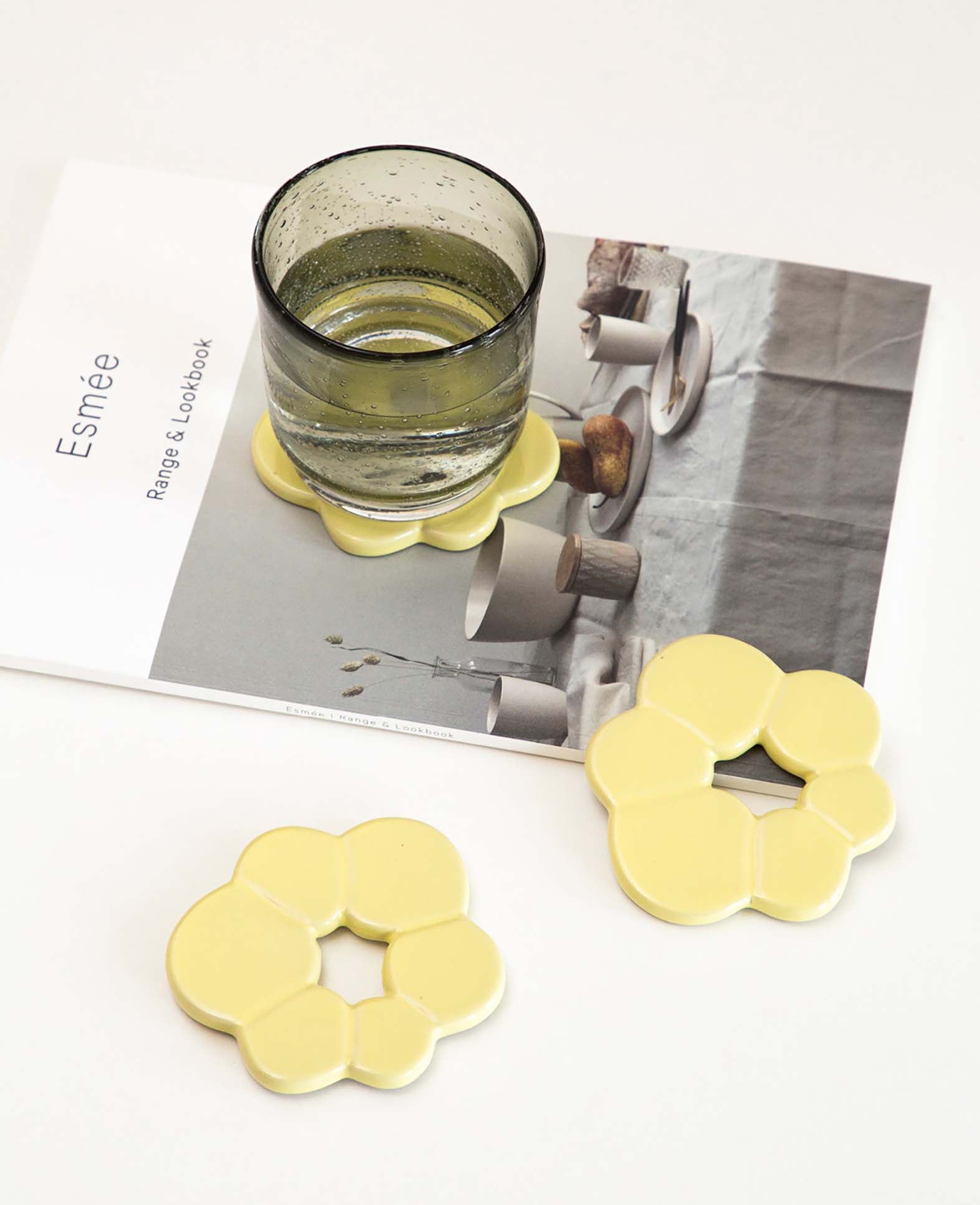 Flower Power Ceramic Coasters, 4 pcs.