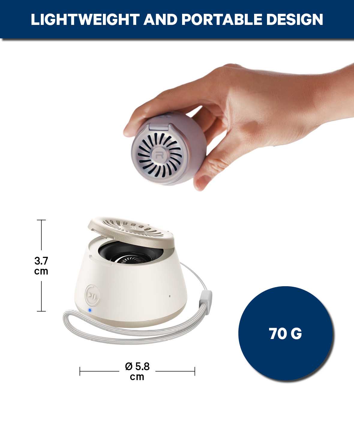 REMAX, Enceinte portable magnétique résistante à l'eau, 58x58x37.5 mm, 5 W