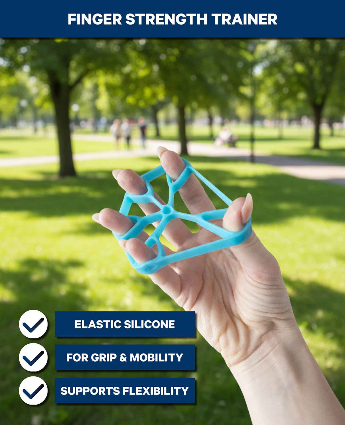 Fingerkraft Gummi Hellblau, für Hand und Finger