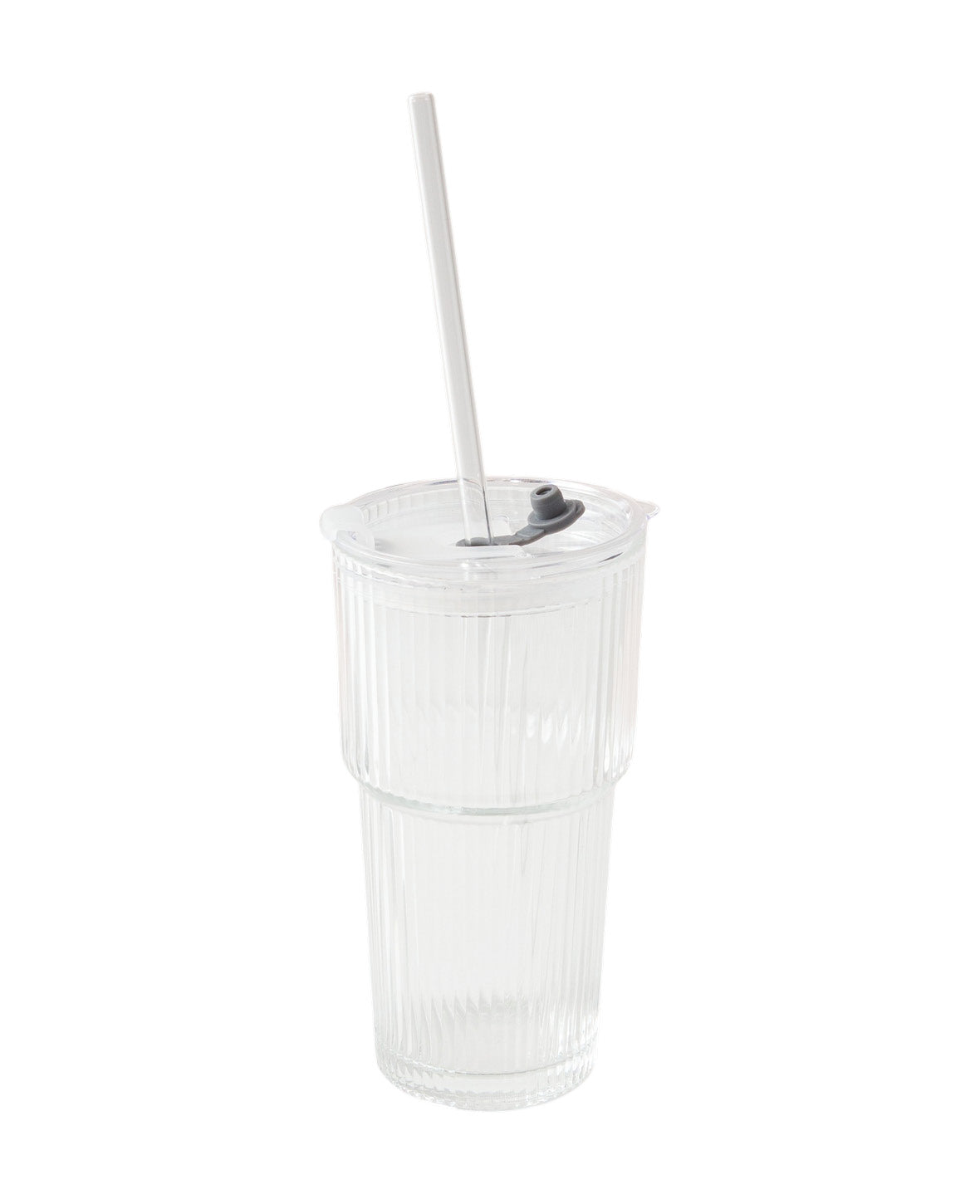 Riva Tumbler Glass with Lid & Straw
