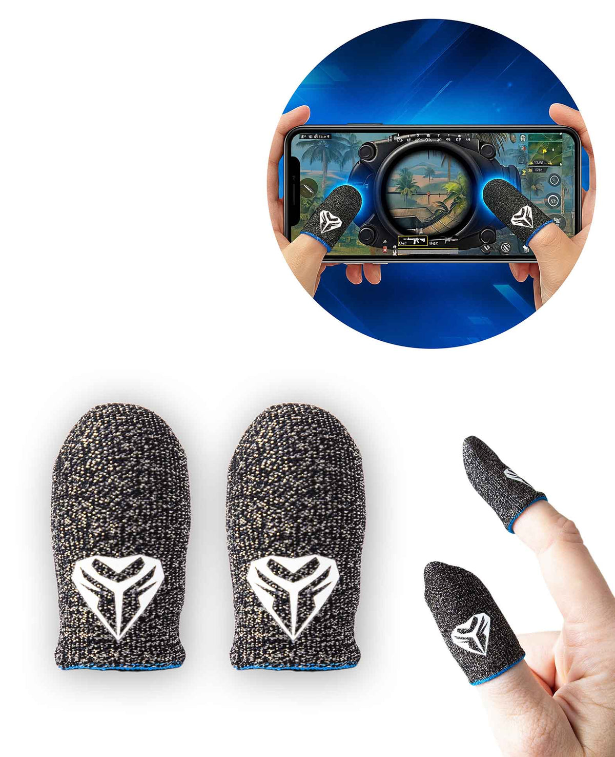 Classic Gaming Finger Sleeve, 2 pcs., grey