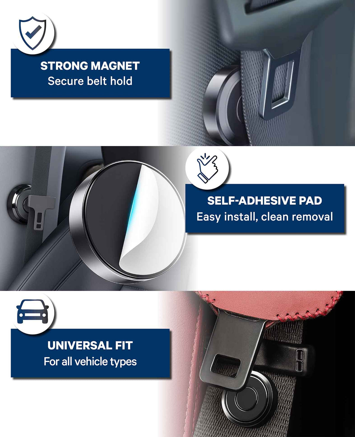 Support de ceinture magnétique – Siège auto noir