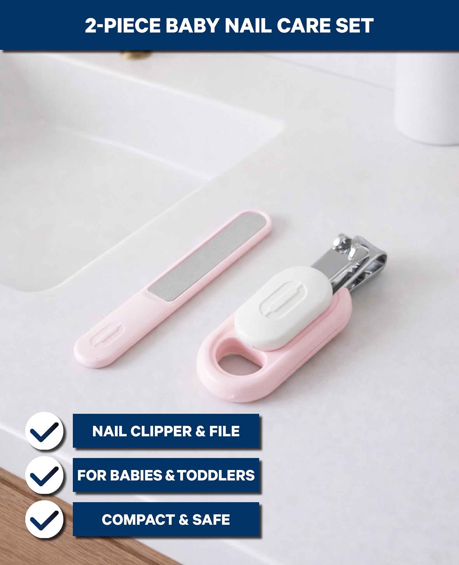 Baby nail care set pink 2-piece