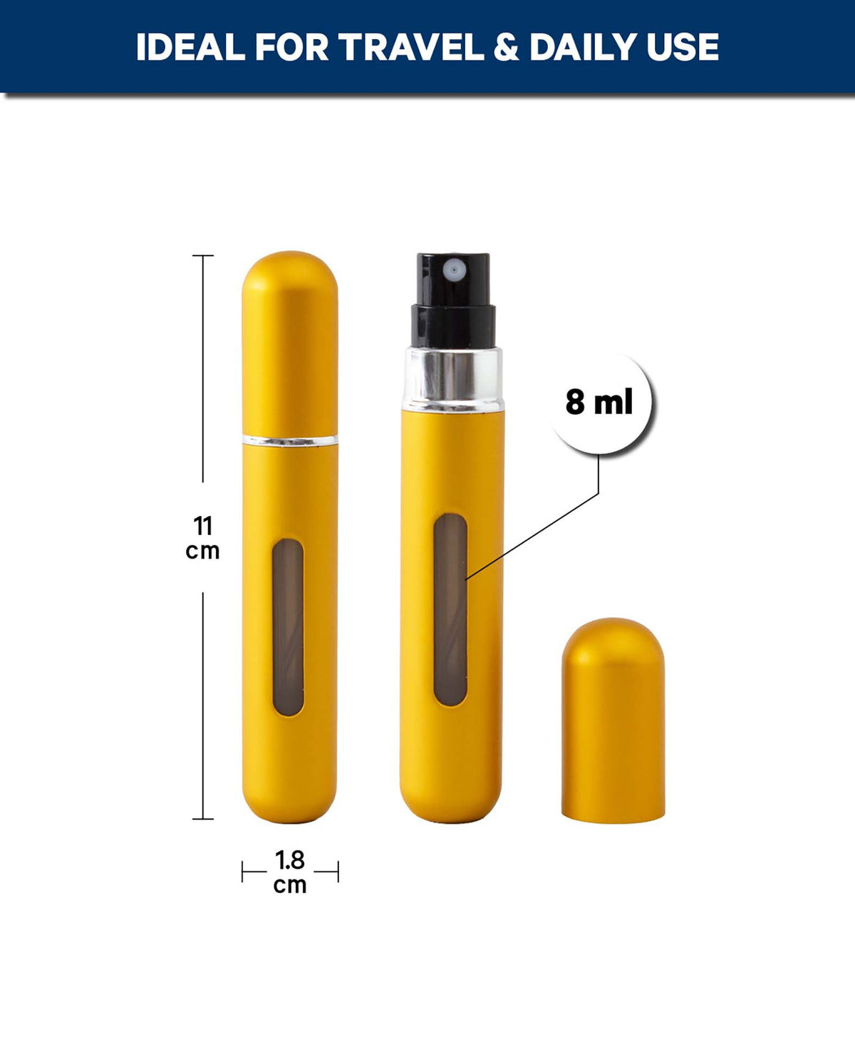 Parfumzerstäuber Metallic – 8 ml (Assortiert) 1 Stk.