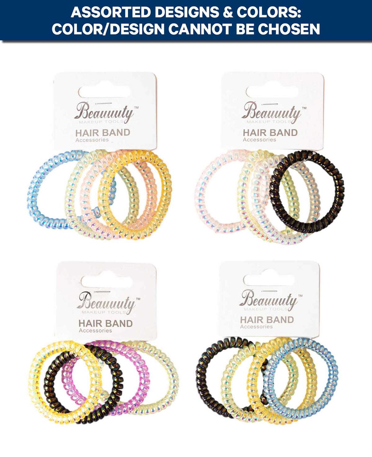 Lot de 4 élastiques en spirale (assortis)