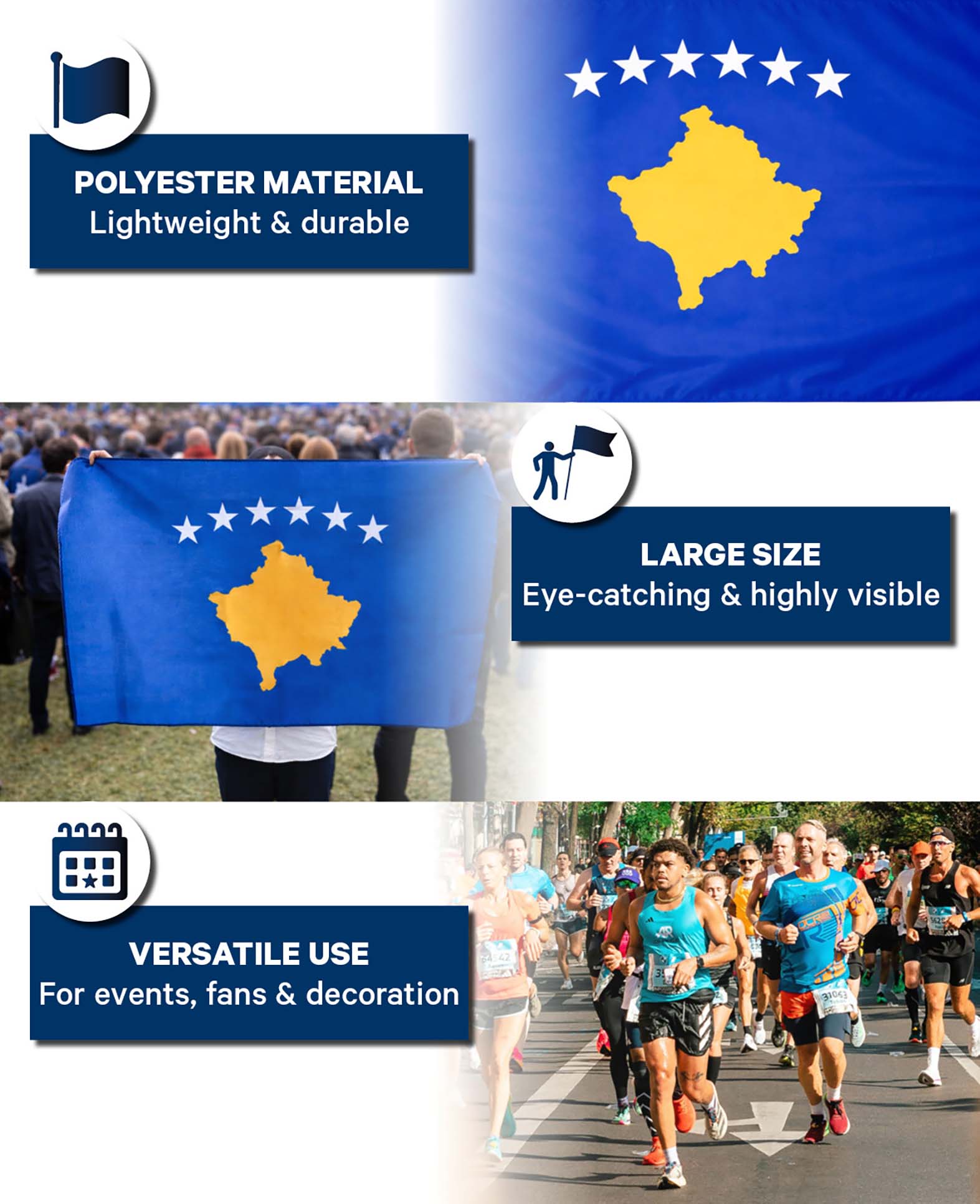 Drapeau Kosovo 90x150 cm