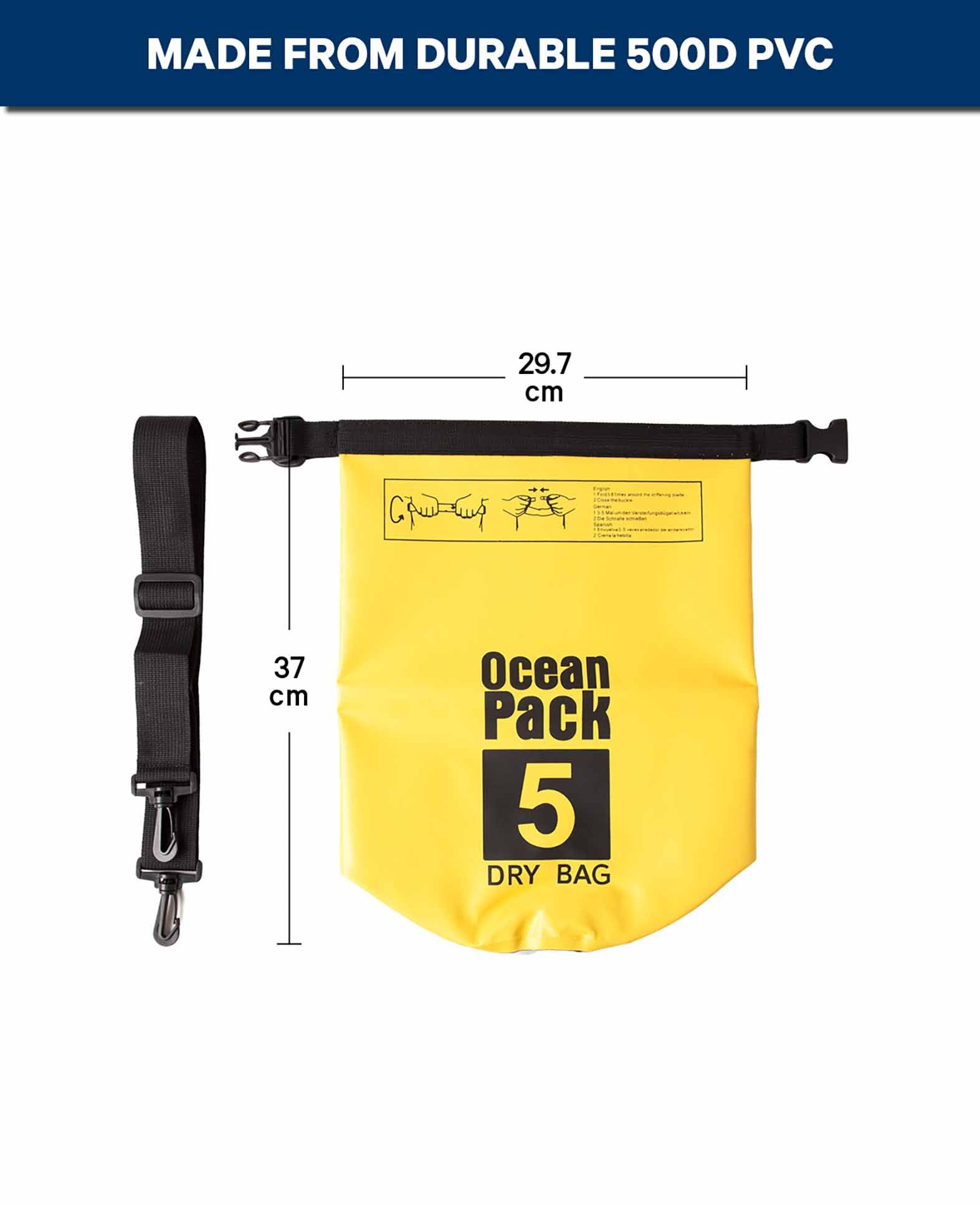 Sac étanche jaune 5 L
