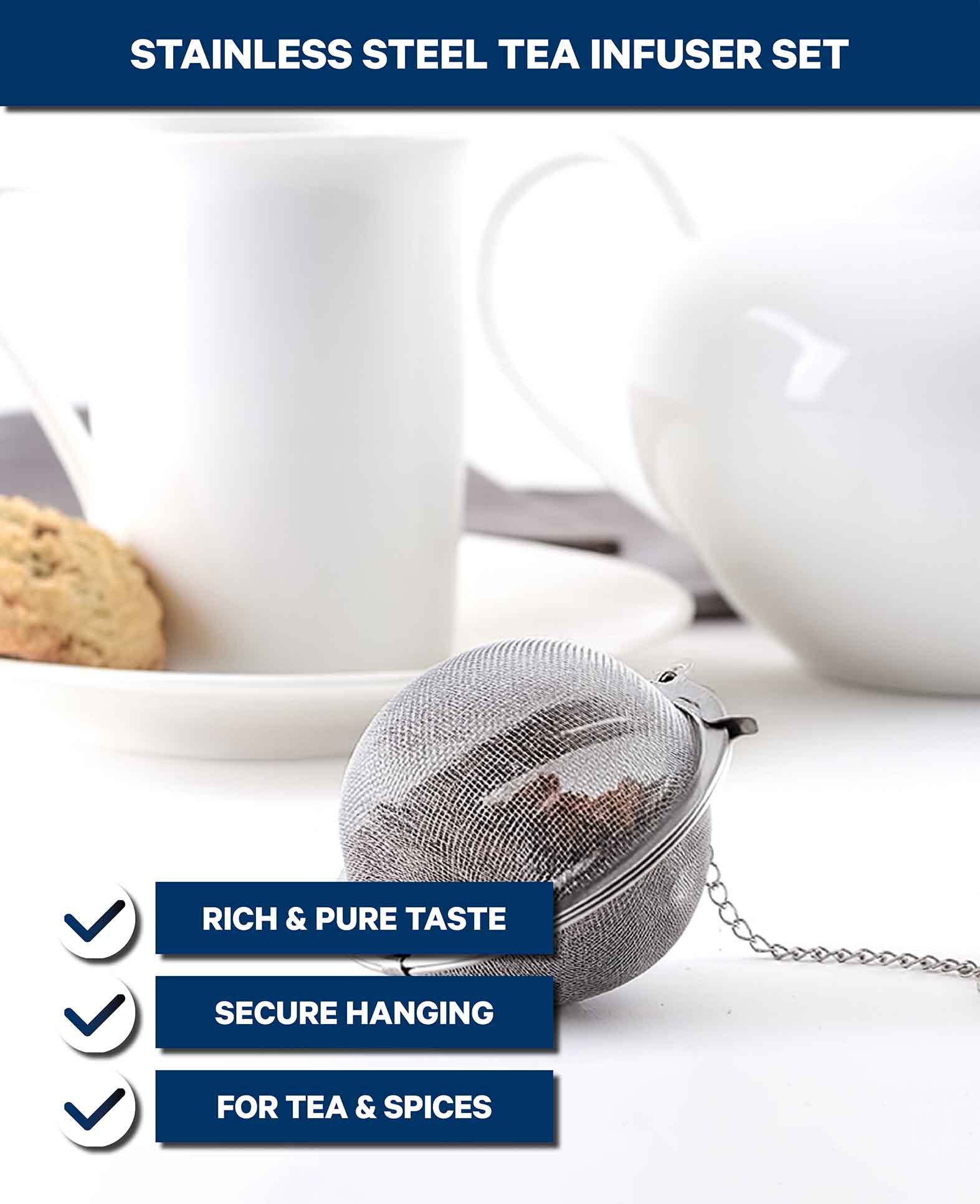 Tea Eggs / Tea Strainer Set of 2 Stainless Steel Silver 4.5 cm
