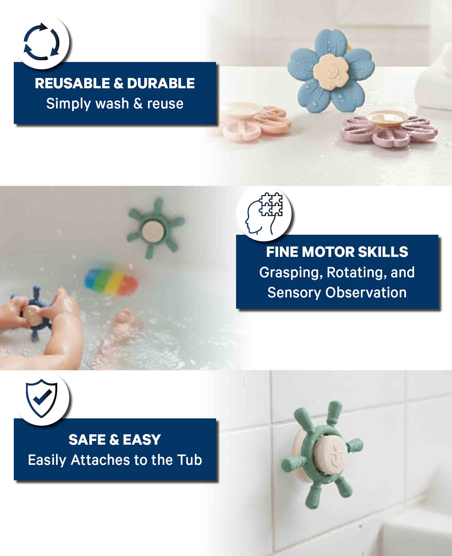 Spinning Wasserspielzeug Baby/Kinder Badewanne 3er Set Rosa