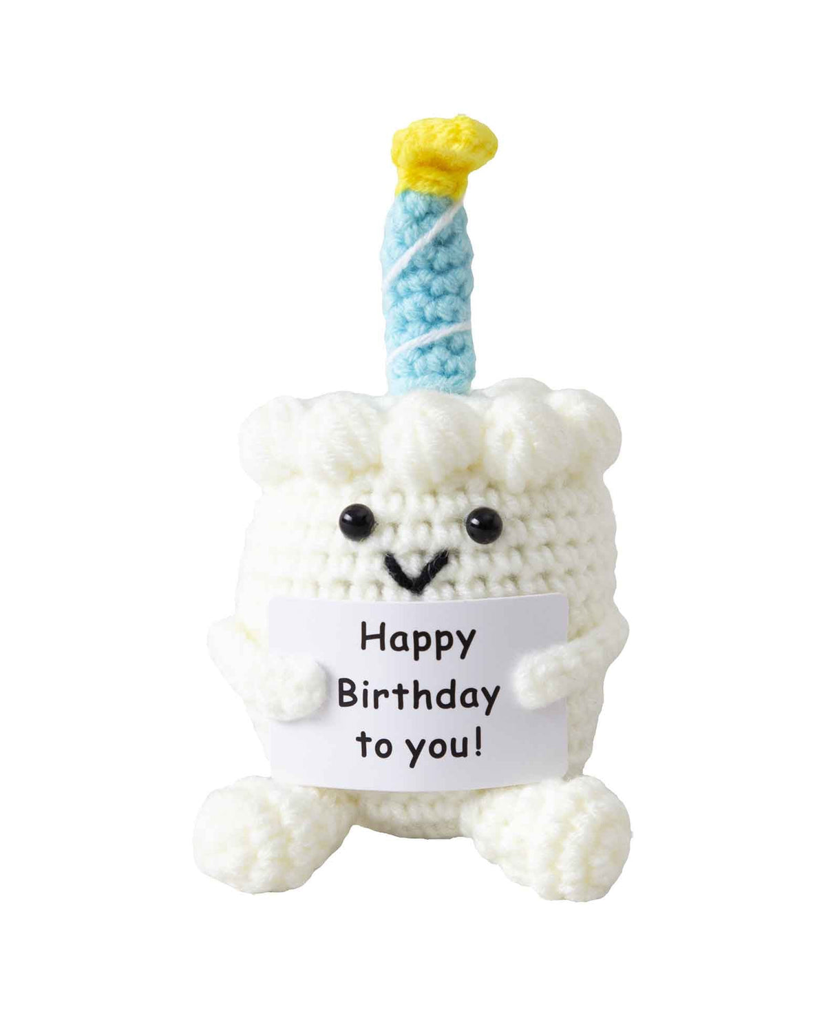 Positive Cake "Happy Birthday", gehäkeltes Mini Kuscheltier, Glücksbringer