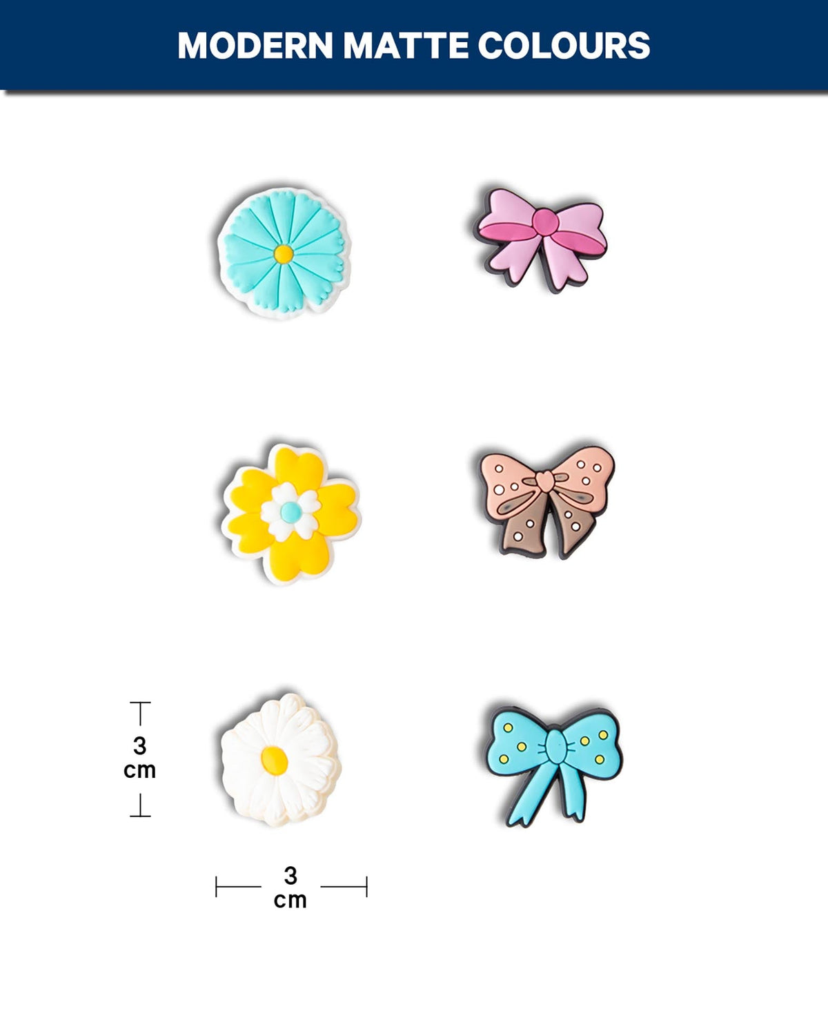 Charms,Silikon, Schleifen / Blumen, 6 Stk., BPA frei