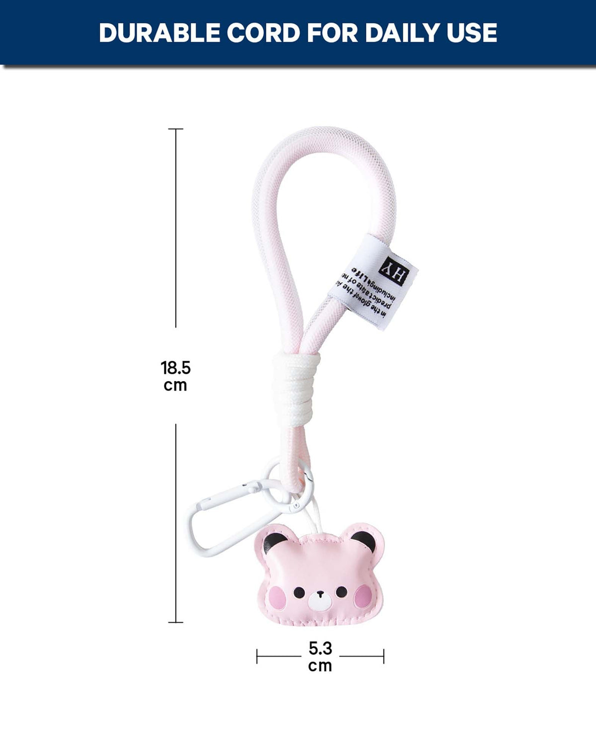 Porte-clés Ours, Rose, 5,3×18,5 cm