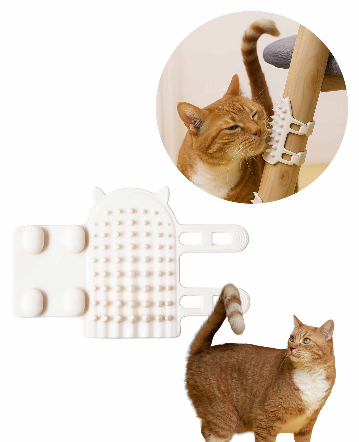 Katzen Stuhlbein Kratzbürste Weiss 2er Set