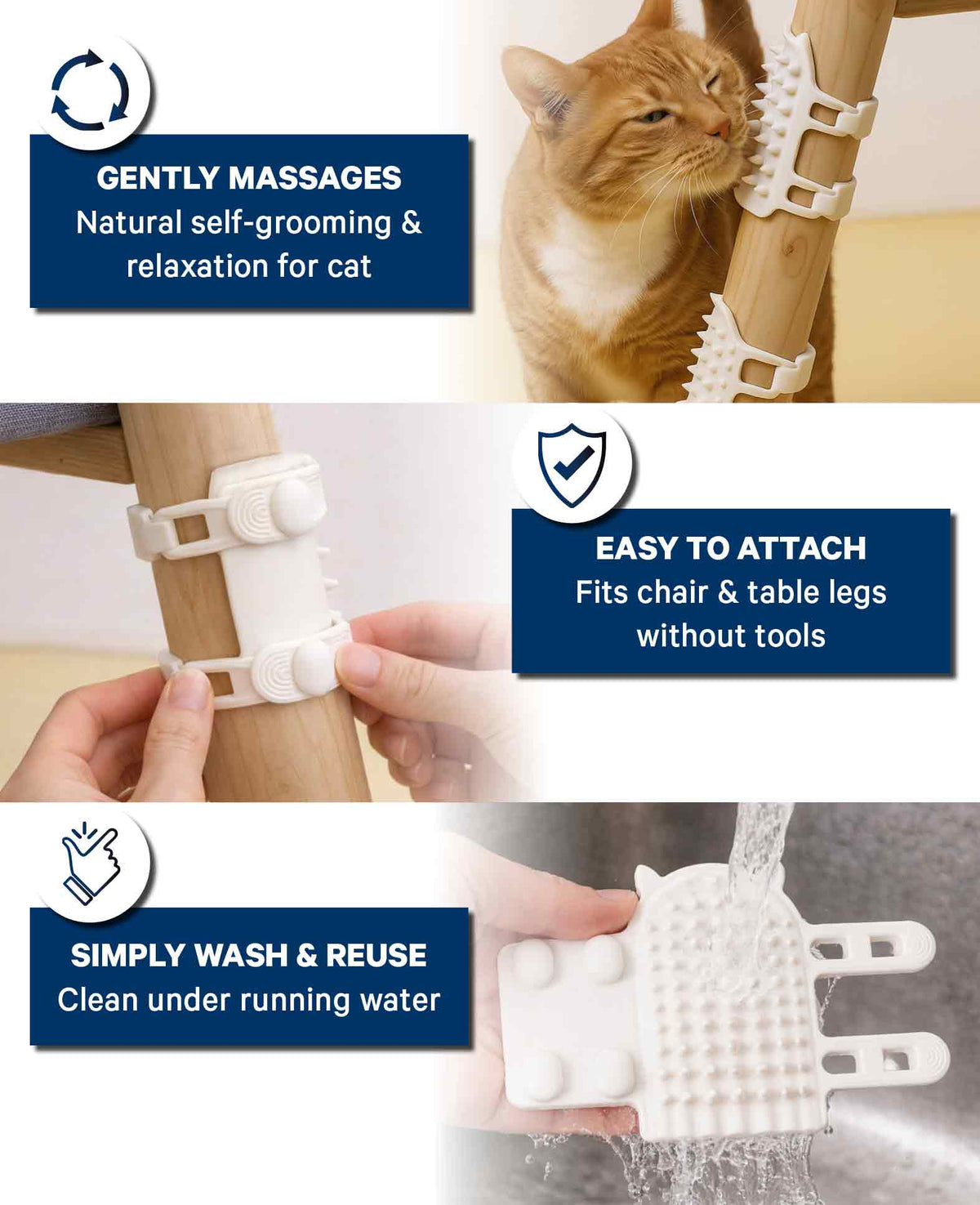Katzen Stuhlbein Kratzbürste Weiss 2er Set